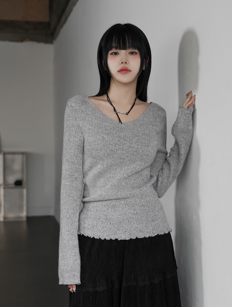 [BINARY01] Line Wave Knitwear Muffler Set