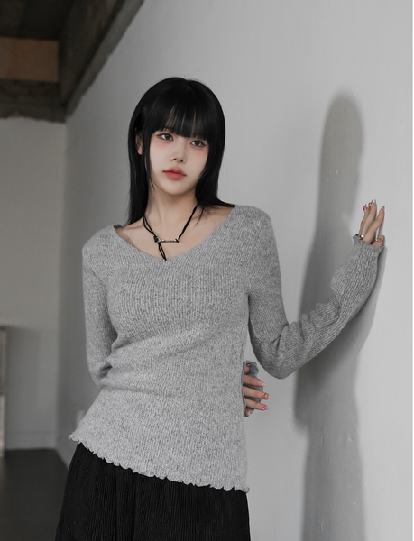 [BINARY01] Line Wave Knitwear Muffler Set