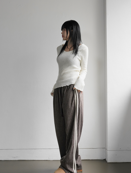 [BINARY01] Line Wave Knitwear Muffler Set