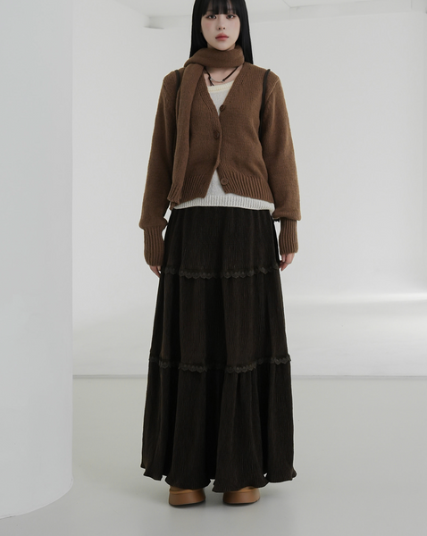 [BINARY01] Musk Corduroy Long Skirt