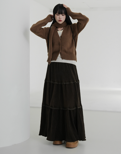 [BINARY01] Musk Corduroy Long Skirt