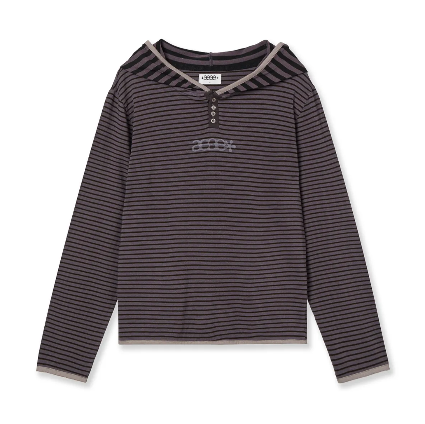 [aeae] STRIPE HOODIE [PURPLE]