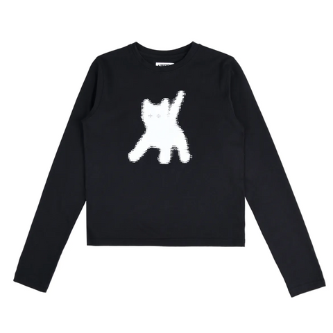 [aeae] Flashed Cats Eye L/S -[BLACK]