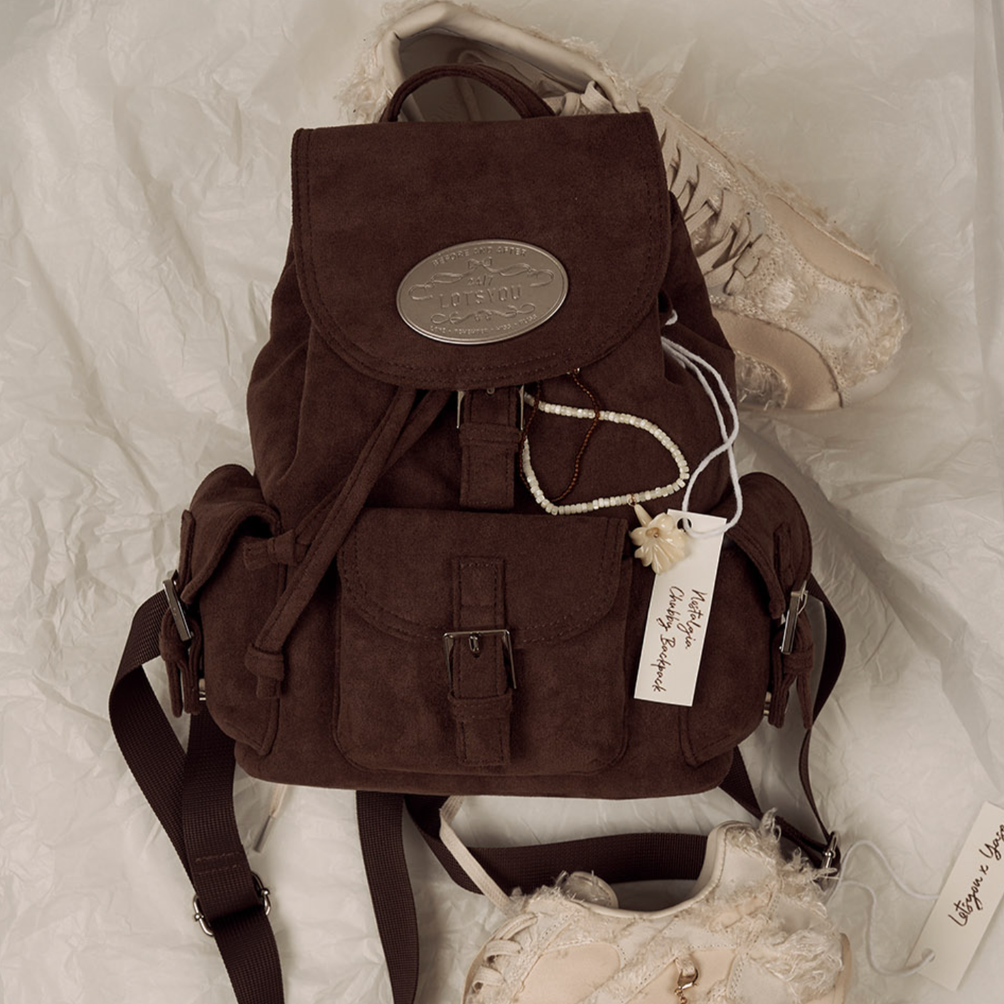 [LOTSYOU] Nostalgia Chubby Backpack Brown