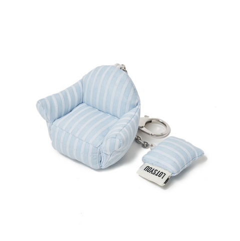 [LOTSYOU] Puffy Sofa Keyring Sky Blue