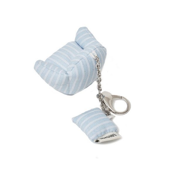 [LOTSYOU] Puffy Sofa Keyring Sky Blue