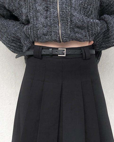 [anyonemore] Note Medi Pleats Skirt (Belt Set)