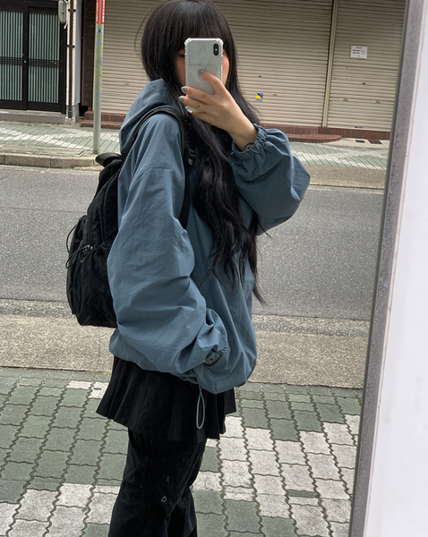 [anyonemore] Pori Nylon Hoodie Windbreaker Jacket