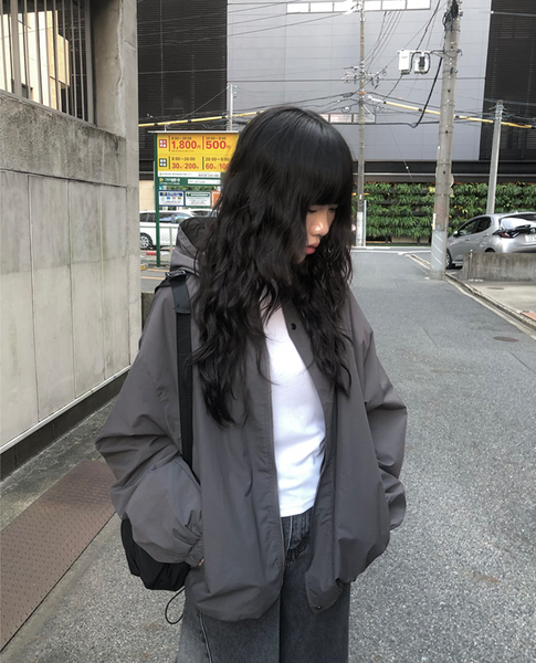 [anyonemore] Pori Nylon Hoodie Windbreaker Jacket