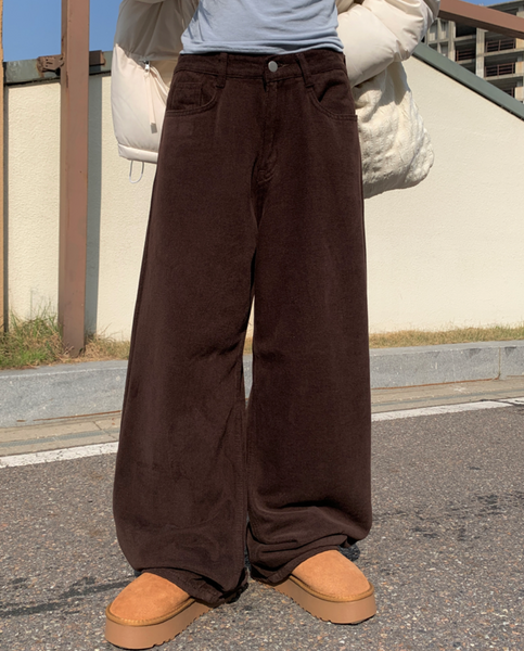 [anyonemore] Camping Wide Winter Napping Cotton Pants