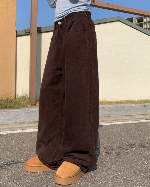 [anyonemore] Camping Wide Winter Napping Cotton Pants