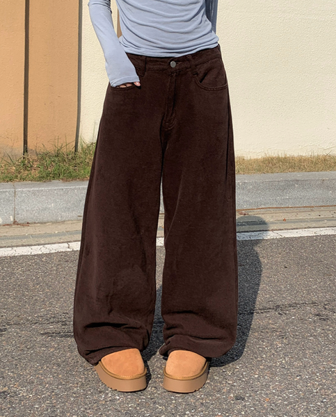 [anyonemore] Camping Wide Winter Napping Cotton Pants