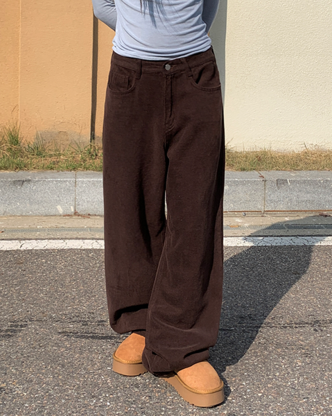 [anyonemore] Camping Wide Winter Napping Cotton Pants