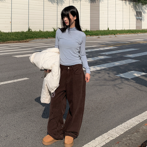 [anyonemore] Camping Wide Winter Napping Cotton Pants