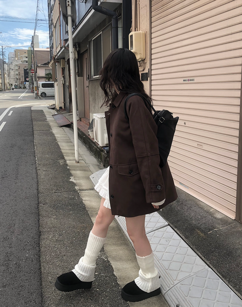 [anyonemore] Cocoa Suede Overfit Jacket