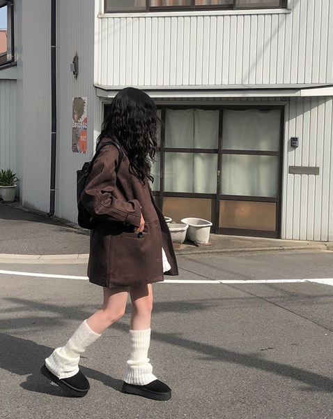 [anyonemore] Cocoa Suede Overfit Jacket