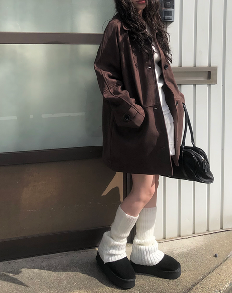 [anyonemore] Cocoa Suede Overfit Jacket