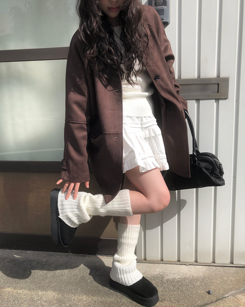 [anyonemore] Cocoa Suede Overfit Jacket