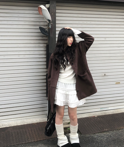 [anyonemore] Cocoa Suede Overfit Jacket