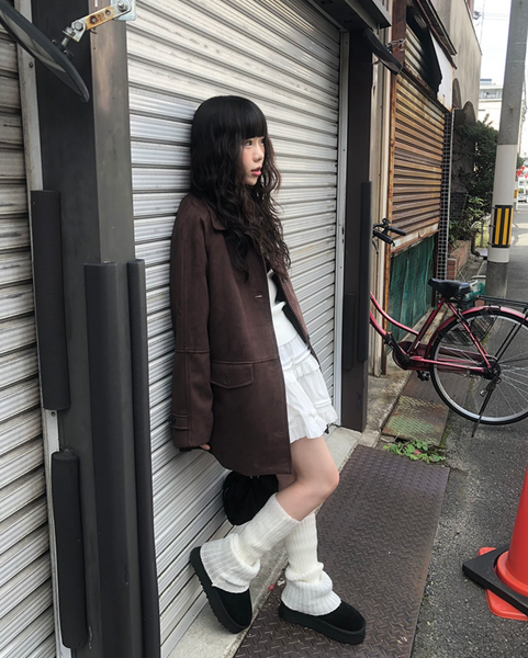 [anyonemore] Cocoa Suede Overfit Jacket