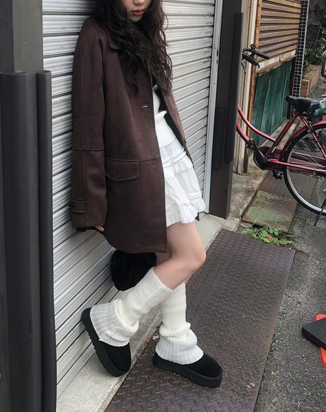 [anyonemore] Cocoa Suede Overfit Jacket