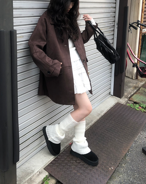 [anyonemore] Cocoa Suede Overfit Jacket