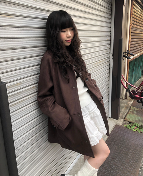 [anyonemore] Cocoa Suede Overfit Jacket