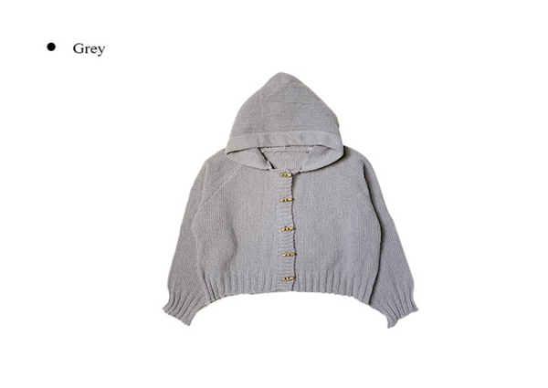 [anyonemore] Renee Tteokbokki Duffel Hooded Knit Cardigan