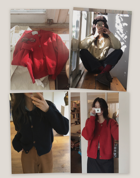 [SLOWAND] Real Dotom Button Cardigan