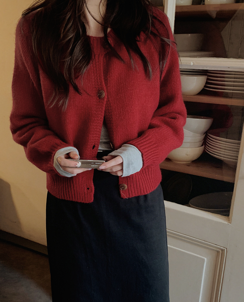 [SLOWAND] Real Dotom Button Cardigan