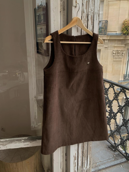 [98°C] Bern Heart Corduroy Dress