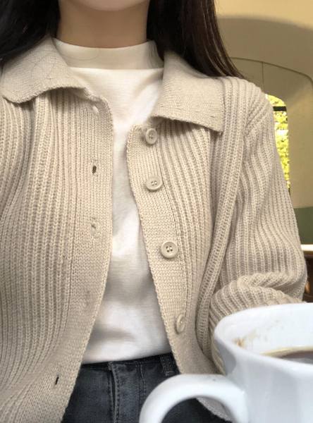 [98°C] Winter Collar Golgi Cardigan