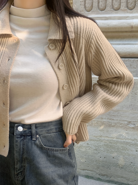 [98°C] Winter Collar Golgi Cardigan