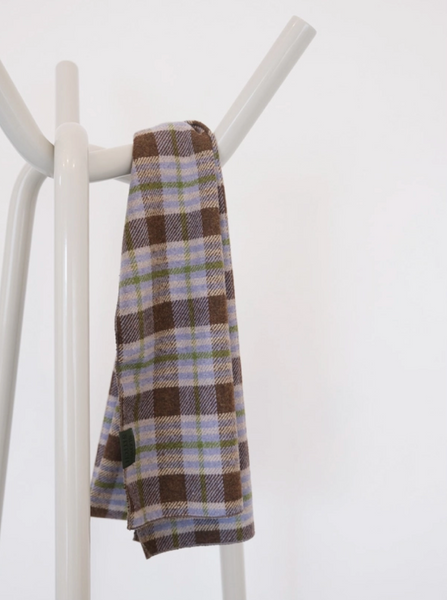 [SLOWSTITCH] Vintage Check Muffler (Brown & Blue Mix)