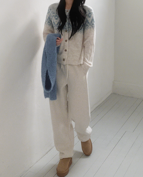 [SLOWAND] Winter Nordic Pastel Wool Cardigan