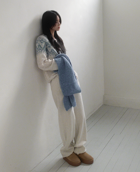 [SLOWAND] Winter Nordic Pastel Wool Cardigan