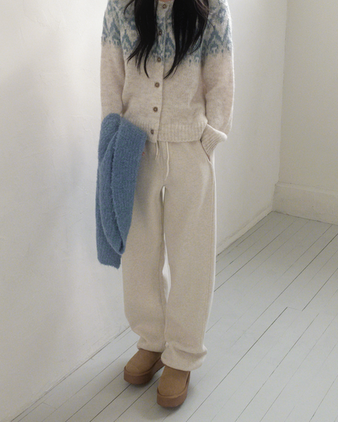 [SLOWAND] Winter Nordic Pastel Wool Cardigan