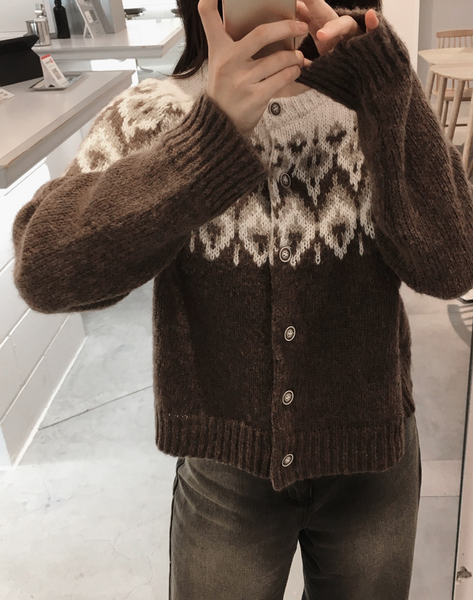 [SLOWAND] Winter Nordic Pastel Wool Cardigan