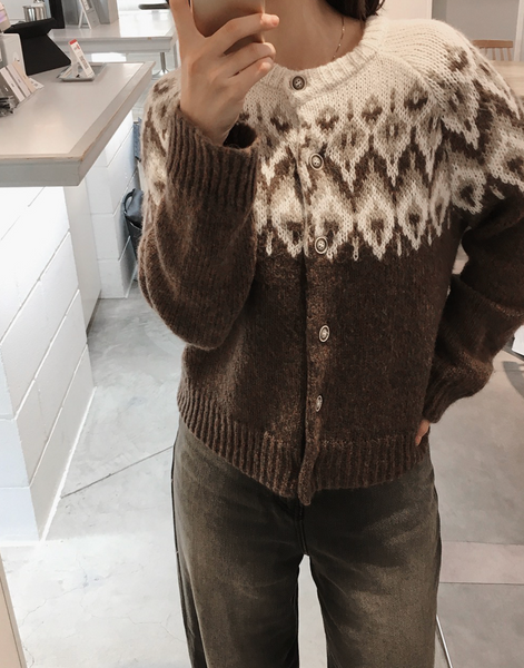 [SLOWAND] Winter Nordic Pastel Wool Cardigan