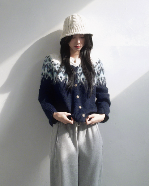 [SLOWAND] Winter Nordic Pastel Wool Cardigan