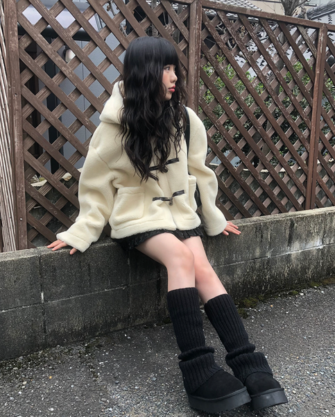 [anyonemore] Beagle Hoodie Fur Jacket