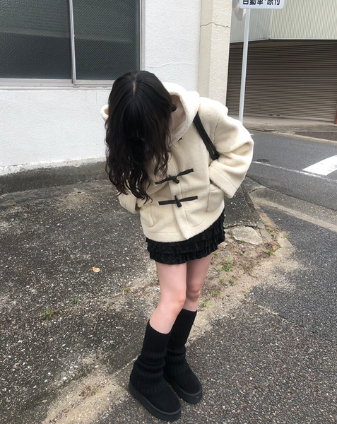 [anyonemore] Beagle Hoodie Fur Jacket