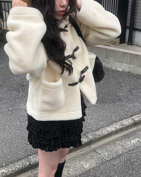 [anyonemore] Beagle Hoodie Fur Jacket