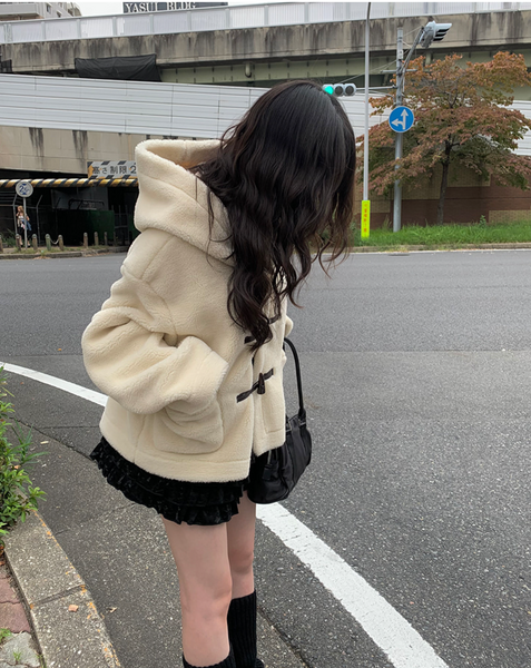 [anyonemore] Beagle Hoodie Fur Jacket