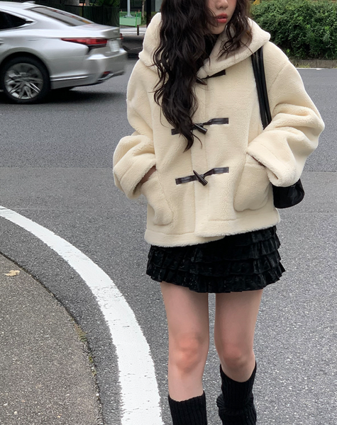 [anyonemore] Beagle Hoodie Fur Jacket