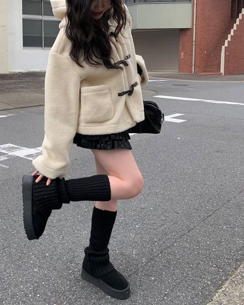 [anyonemore] Beagle Hoodie Fur Jacket