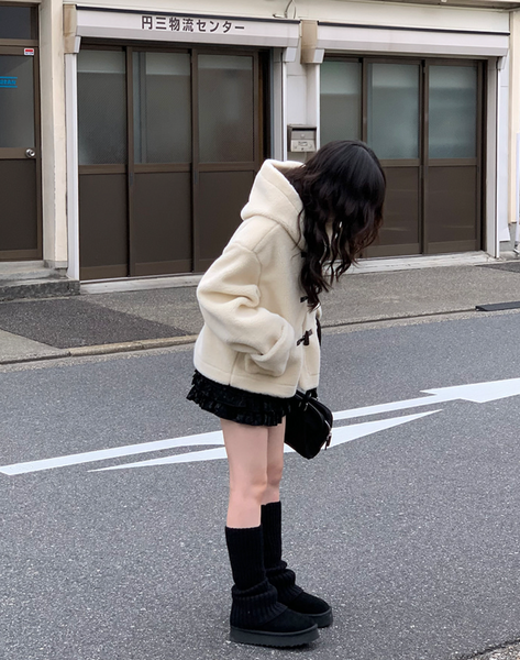 [anyonemore] Beagle Hoodie Fur Jacket