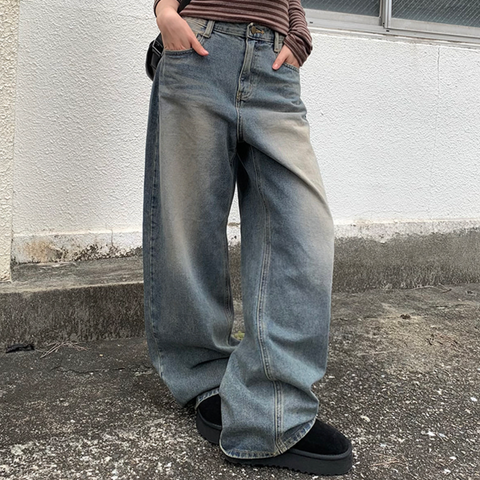 [anyonemore] Kez Vintage Washing Wide Denim Pants