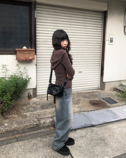 [anyonemore] Kez Vintage Washing Wide Denim Pants