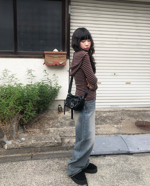 [anyonemore] Kez Vintage Washing Wide Denim Pants